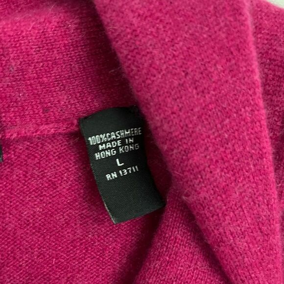 Valerie Stevens 2 Ply Fuchsia Cashmere Sweater | Size Large - Picture 3 of 6